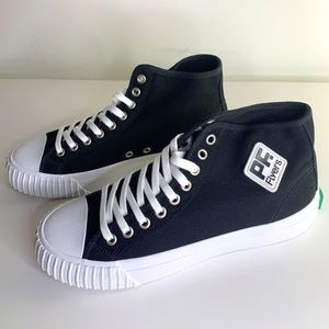 PF Flyers high tops, black canvas, US women's size 9
